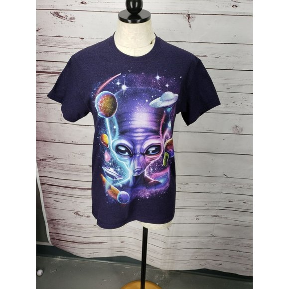 Alien Outer Space Planets Small Tee‎ - Picture 1 of 10